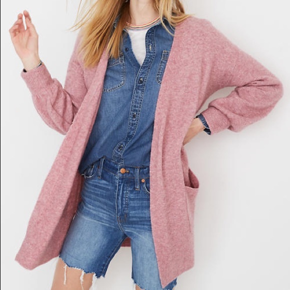 NEW Madewell Edgewater Bubble Sleeve Cardigan Sweater - Picture 2 of 8